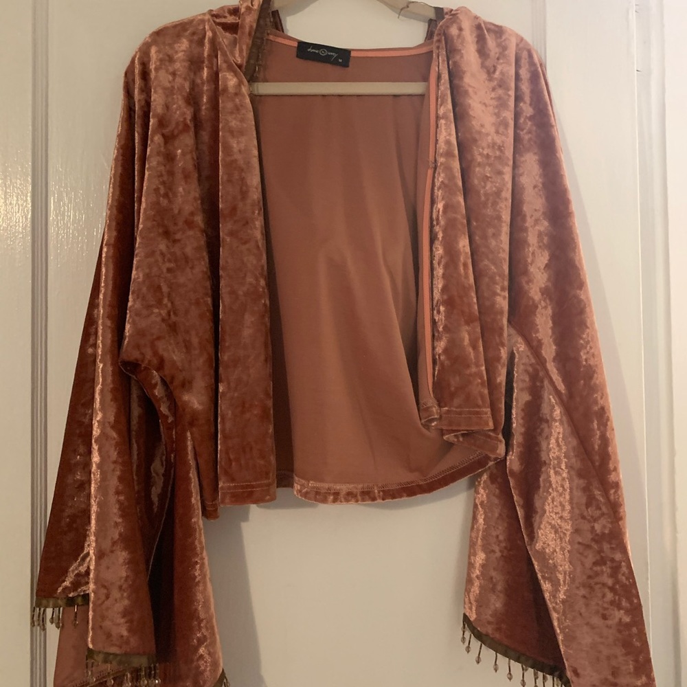 Cropped velvet cardigan